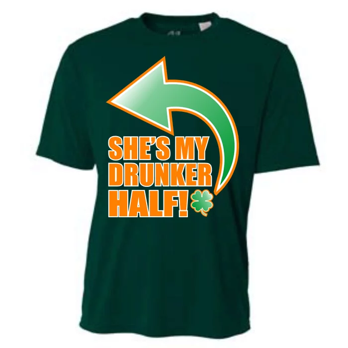 She's My Drunker Half Funny St. Patrick's Day Drinking Cooling Performance Crew T-Shirt