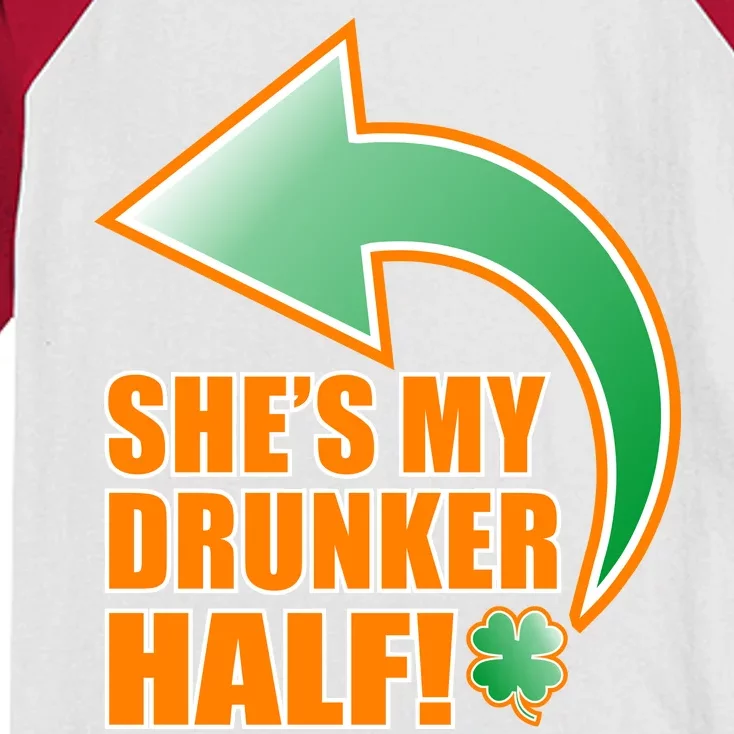 She's My Drunker Half Funny St. Patrick's Day Drinking Kids Colorblock Raglan Jersey