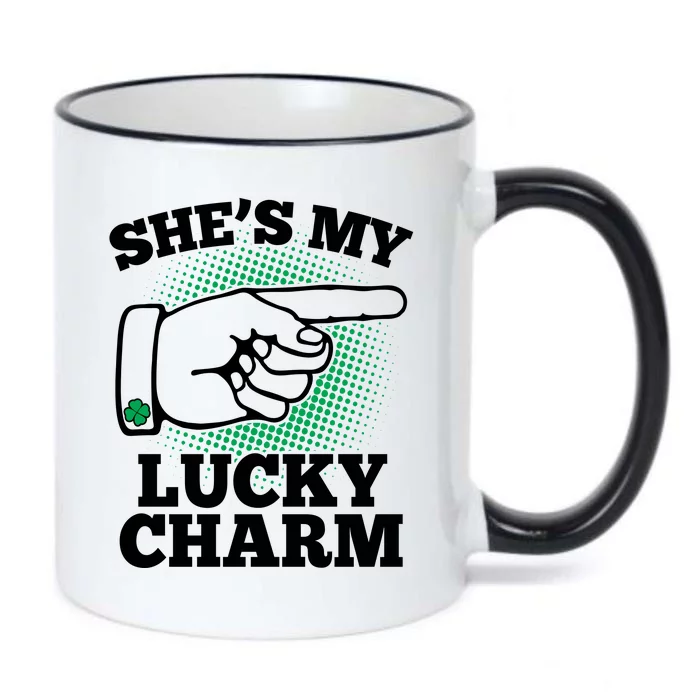 She's My Lucky Charm St Patrick's Day Matching Couples Black Color Changing Mug