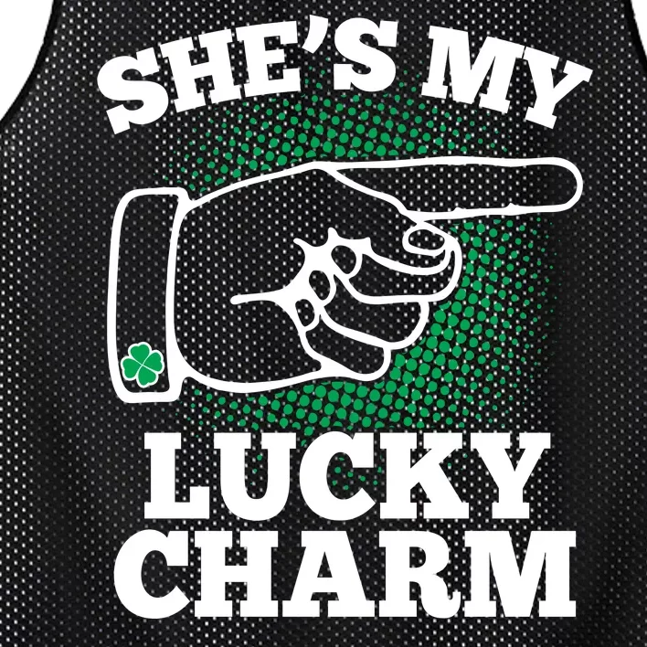 She's My Lucky Charm St Patrick's Day Matching Couples Mesh Reversible Basketball Jersey Tank