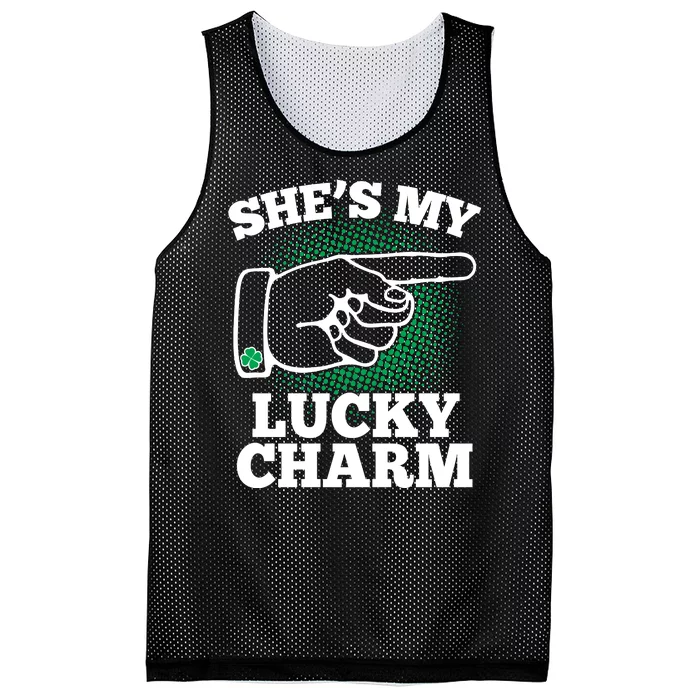 She's My Lucky Charm St Patrick's Day Matching Couples Mesh Reversible Basketball Jersey Tank