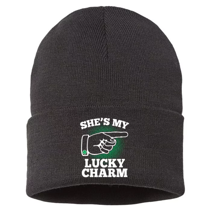 She's My Lucky Charm St Patrick's Day Matching Couples Sustainable Knit Beanie