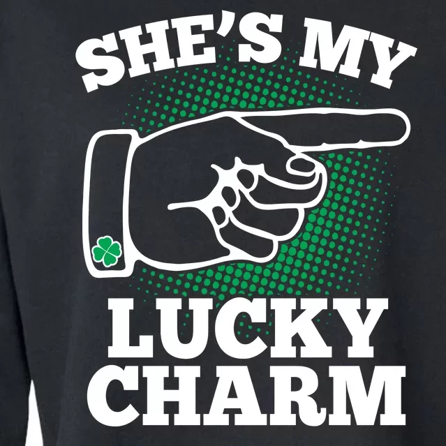 She's My Lucky Charm St Patrick's Day Matching Couples Cropped Pullover Crew