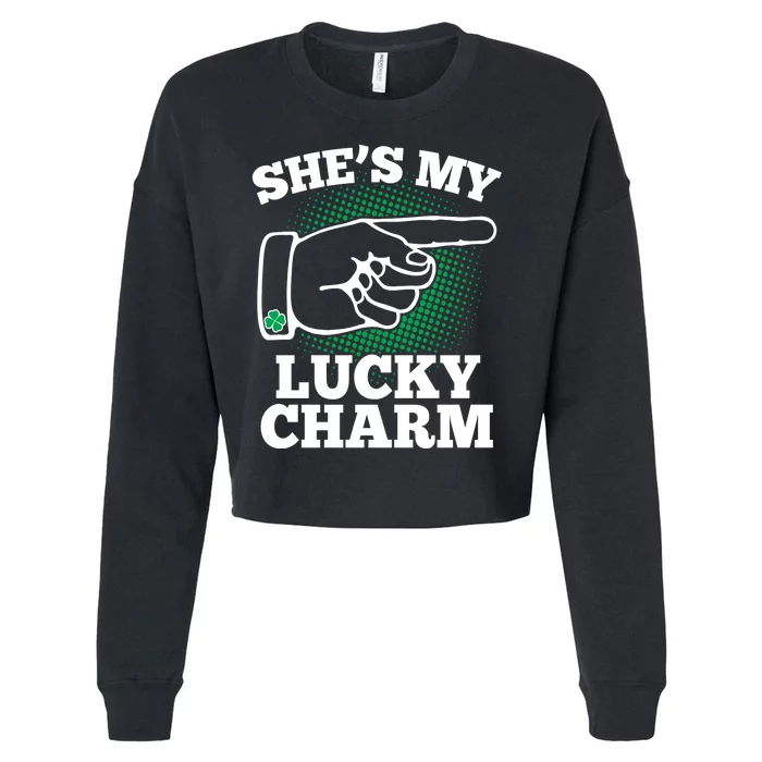 She's My Lucky Charm St Patrick's Day Matching Couples Cropped Pullover Crew