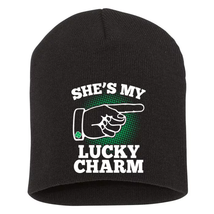 She's My Lucky Charm St Patrick's Day Matching Couples Short Acrylic Beanie