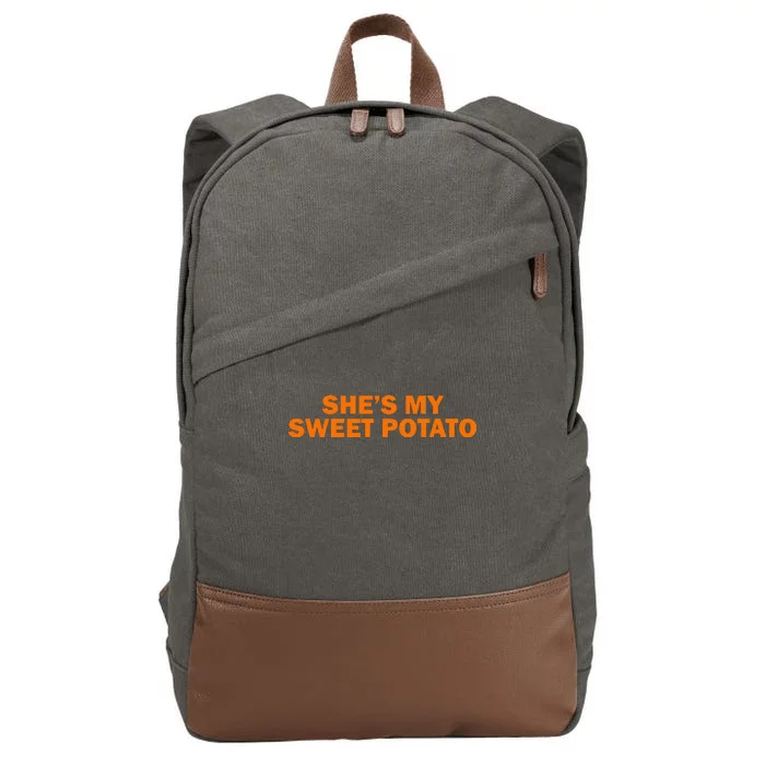 She's My Sweet Potato Matching Couples Cotton Canvas Backpack