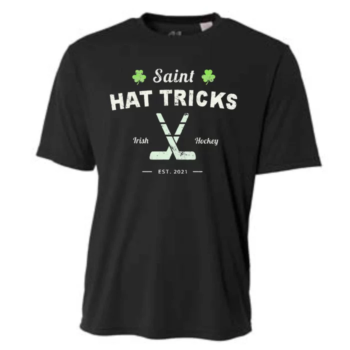 SAINT HATRICKS Funny St Patrick's Day Irish Hockey Club Cooling Performance Crew T-Shirt