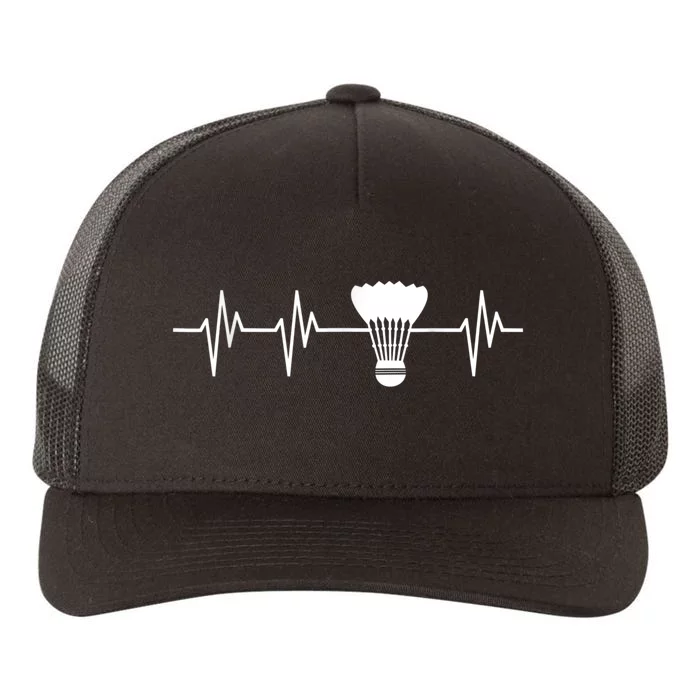 Shuttlecock Heartbeat Funny Badminton Player Yupoong Adult 5-Panel Trucker Hat