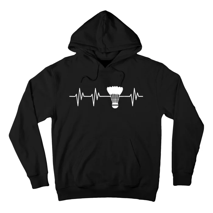 Shuttlecock Heartbeat Funny Badminton Player Hoodie