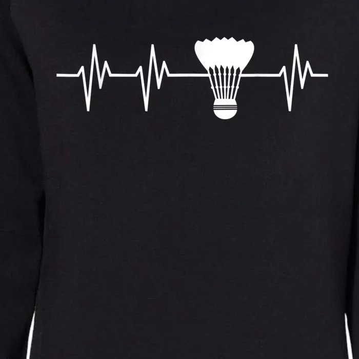 Shuttlecock Heartbeat Funny Badminton Player Womens California Wash Sweatshirt