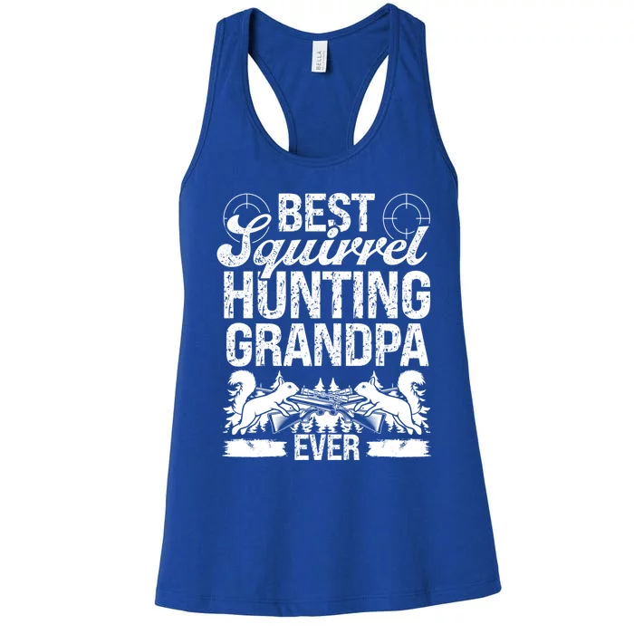 Squirrel Hunting Fathers Day For Squirrel Hunter Grandpa Gift Women's Racerback Tank