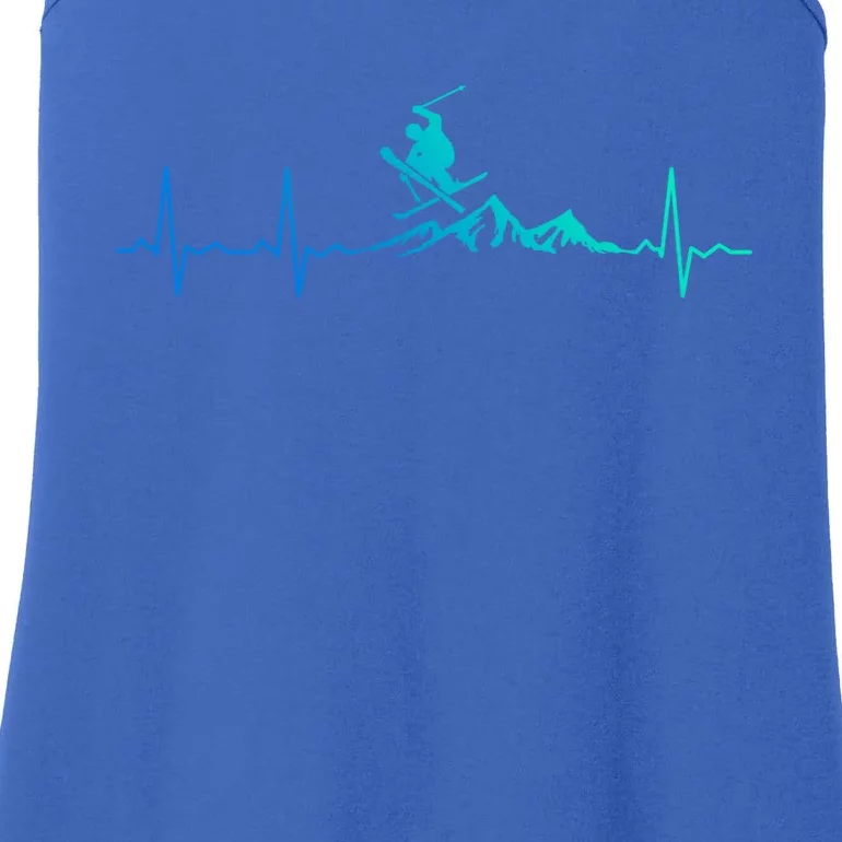 Skiing Heartbeat Funny Gift For Ski Lovers Gift Ladies Essential Tank