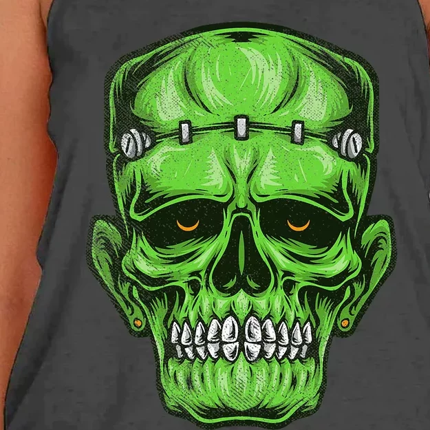 Scary Halloween F.R.A.N.K.E.N.S.T.E.I.N Monster Costume Women's Knotted Racerback Tank