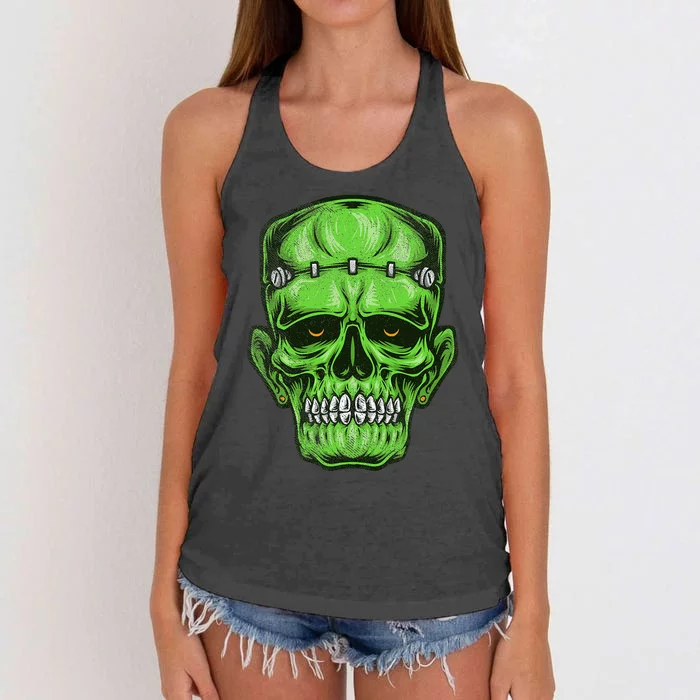 Scary Halloween F.R.A.N.K.E.N.S.T.E.I.N Monster Costume Women's Knotted Racerback Tank