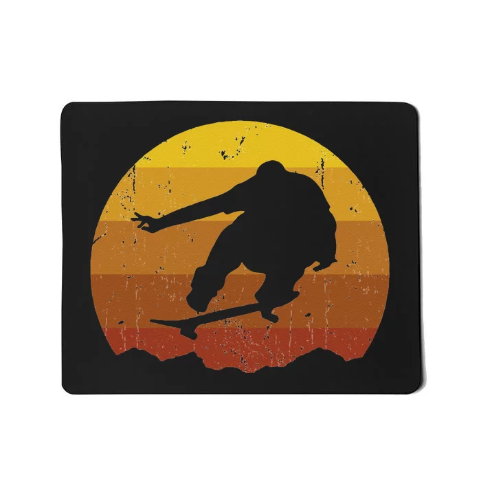 Skaters Having Fun Retro Sunset Skateboard Gift N Skaters Mousepad