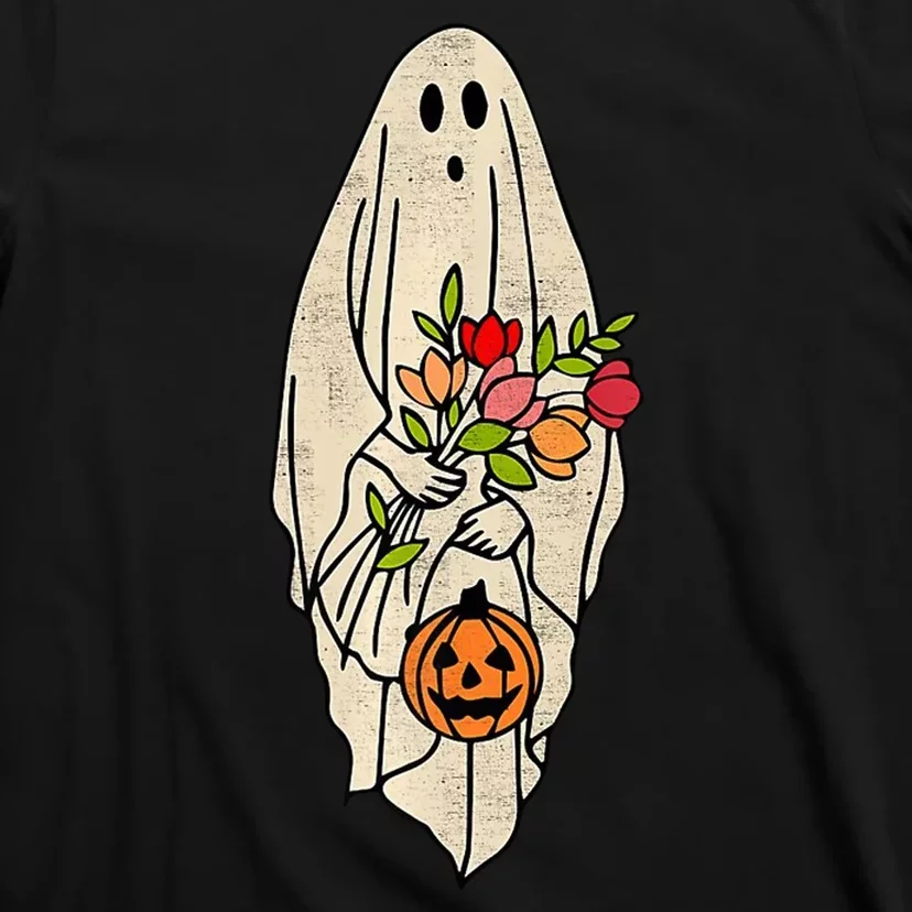 Spooky Halloween Floral Ghost T-Shirt