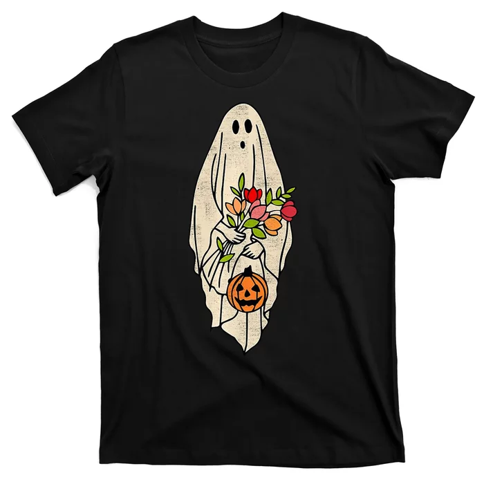 Spooky Halloween Floral Ghost T-Shirt