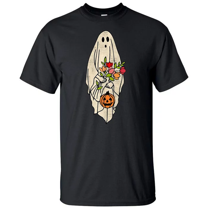 Spooky Halloween Floral Ghost Tall T-Shirt