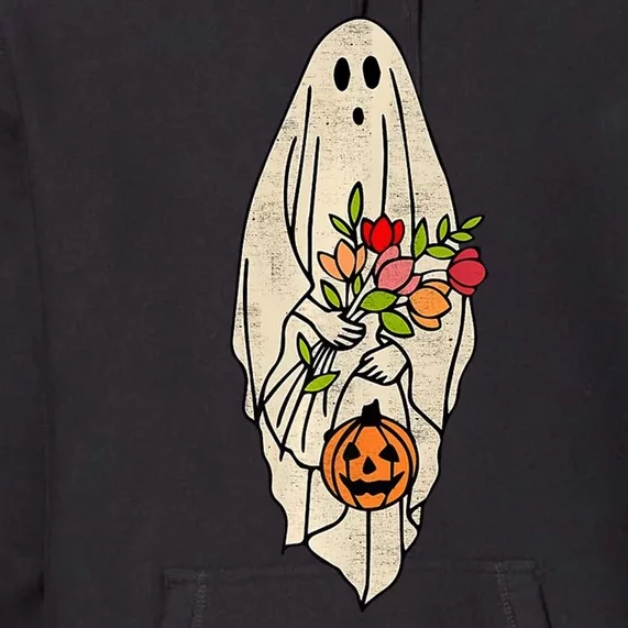 Spooky Halloween Floral Ghost Premium Hoodie