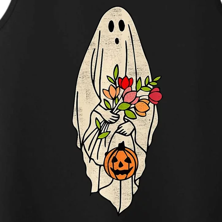 Spooky Halloween Floral Ghost Performance Tank