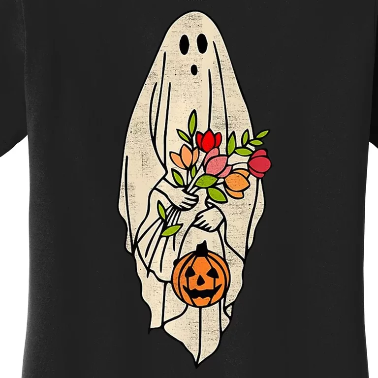 Spooky Halloween Floral Ghost Women's T-Shirt