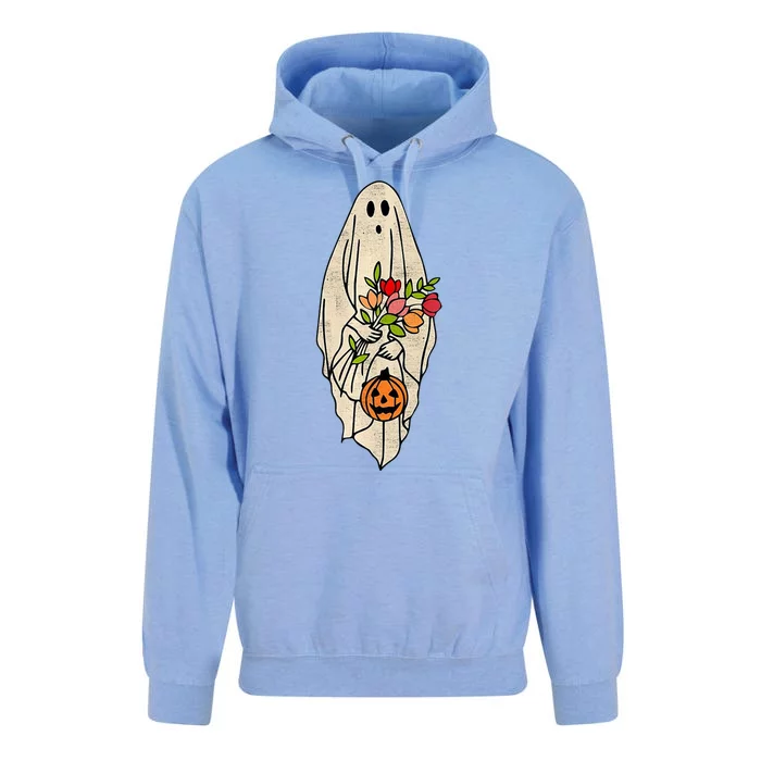 Spooky Halloween Floral Ghost Unisex Surf Hoodie