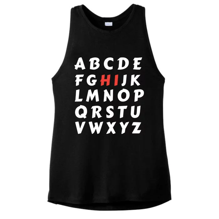 School Hi Funny Alphabet Eleo Teacher Gift Ladies Tri-Blend Wicking Tank