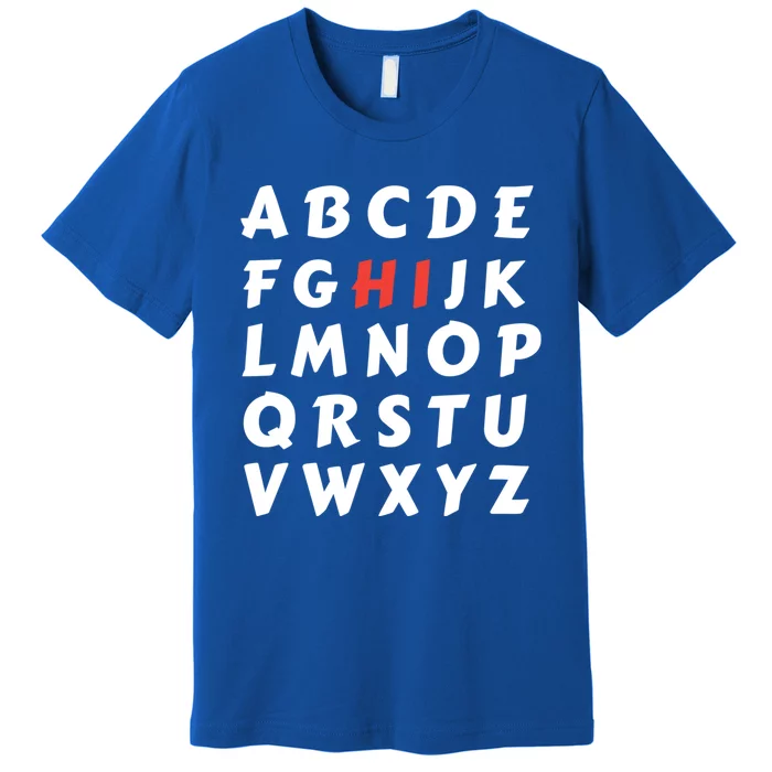 School Hi Funny Alphabet Eleo Teacher Gift Premium T-Shirt