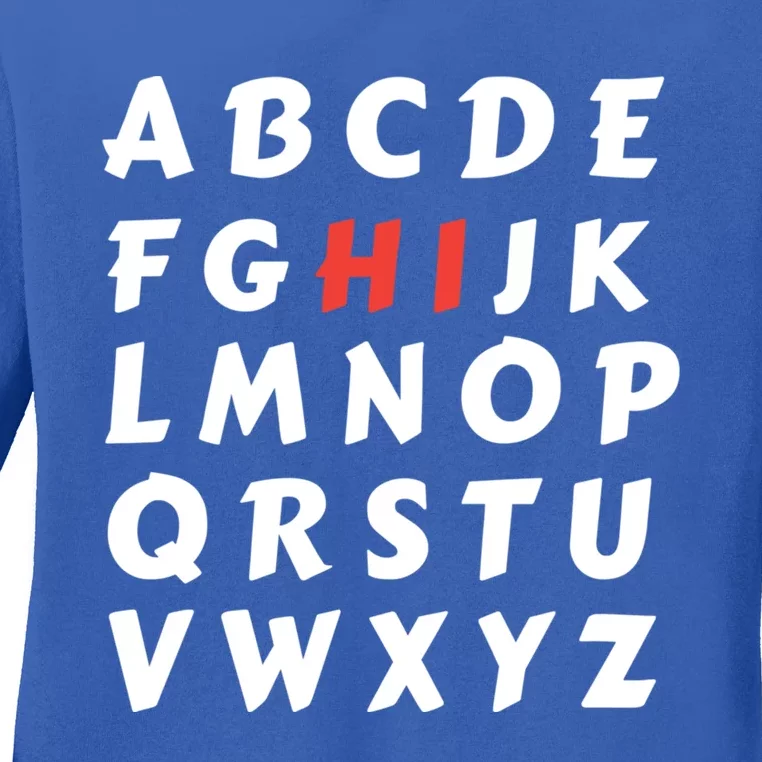 School Hi Funny Alphabet Eleo Teacher Gift Ladies Long Sleeve Shirt