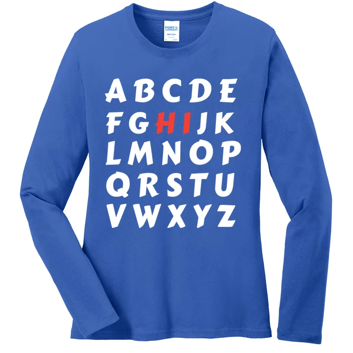 School Hi Funny Alphabet Eleo Teacher Gift Ladies Long Sleeve Shirt