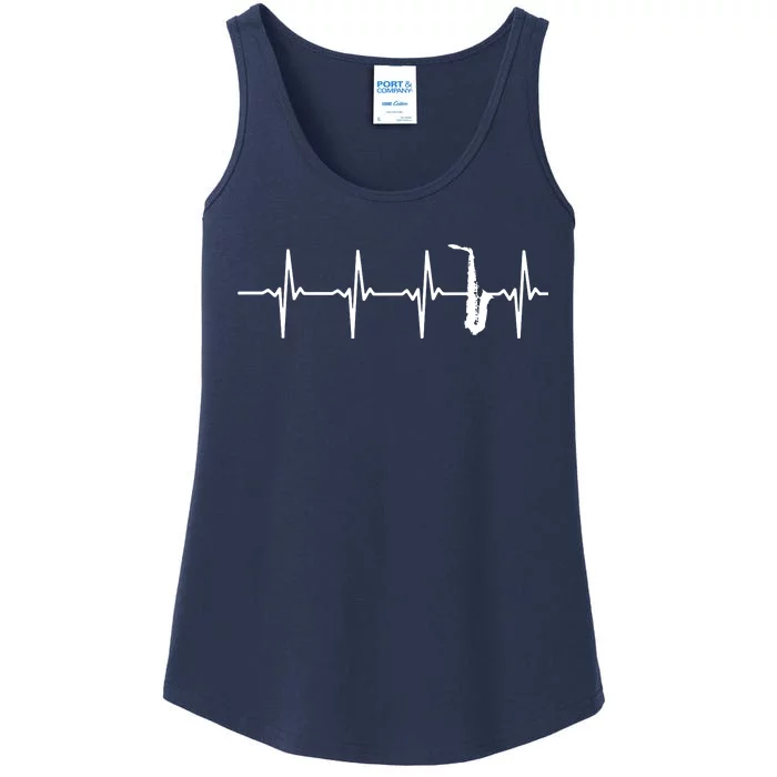 Saxophone Heartbeat For Saxophonists Ladies Essential Tank