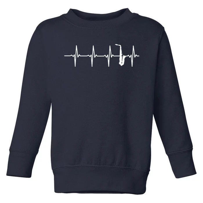 Saxophone Heartbeat For Saxophonists Toddler Sweatshirt