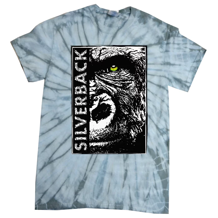 Silverback Half Face Gorilla With Green Eyes Tie-Dye T-Shirt