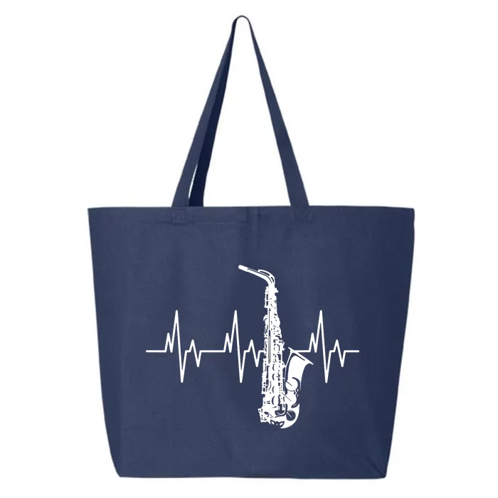 Saxophone Heartbeat Funny EKG Sax Player Gift Men Women 25L Jumbo Tote