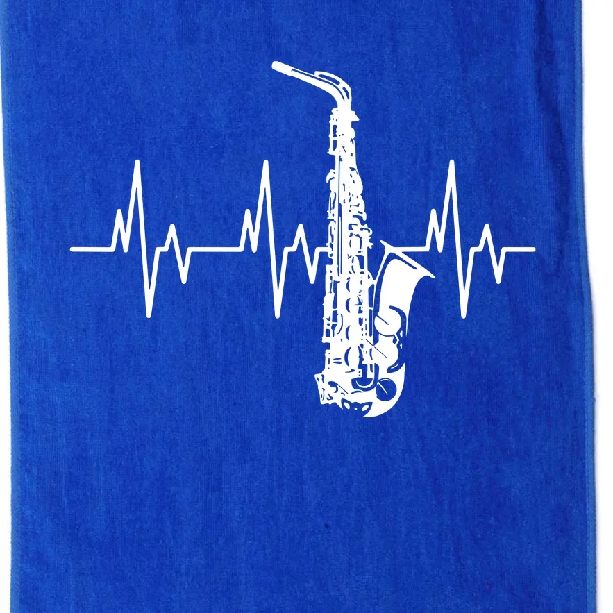 Saxophone Heartbeat Funny EKG Sax Player Gift Men Women Platinum Collection Golf Towel