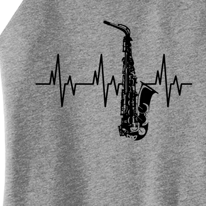 Saxophone Heartbeat Funny EKG Sax Player Gift Men Women Women’s Perfect Tri Rocker Tank