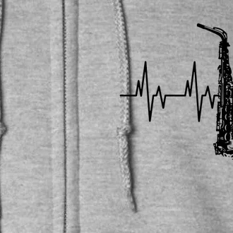 Saxophone Heartbeat Funny EKG Sax Player Gift Men Women Full Zip Hoodie