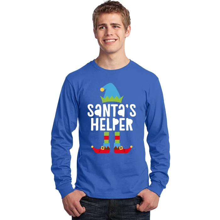 SantaS Helper Funny Gift Matching Christmas Elves Gift Tall Long Sleeve T-Shirt