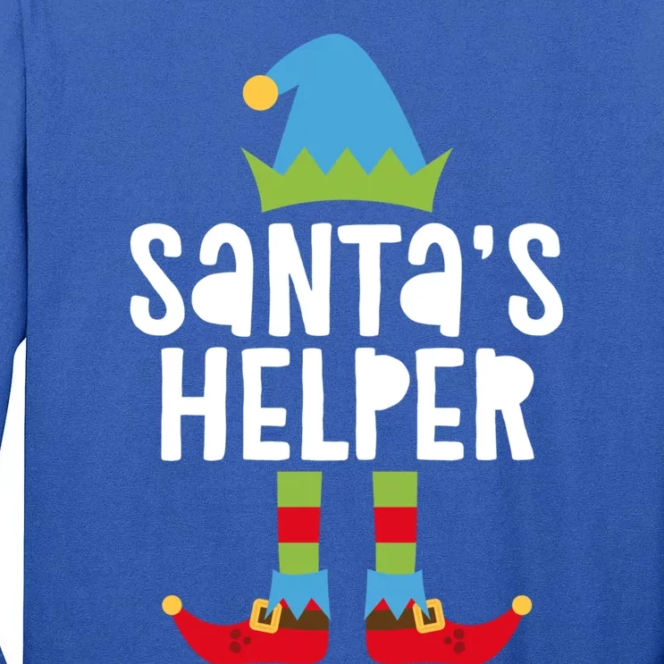 SantaS Helper Funny Gift Matching Christmas Elves Gift Tall Long Sleeve T-Shirt