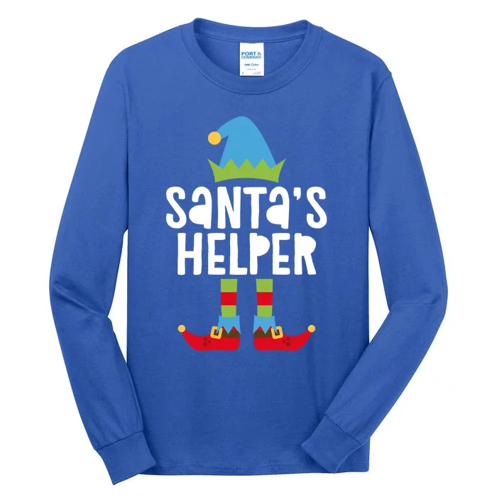 SantaS Helper Funny Gift Matching Christmas Elves Gift Tall Long Sleeve T-Shirt