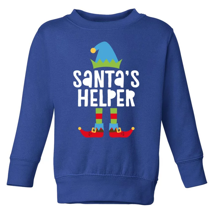 SantaS Helper Funny Gift Matching Christmas Elves Gift Toddler Sweatshirt