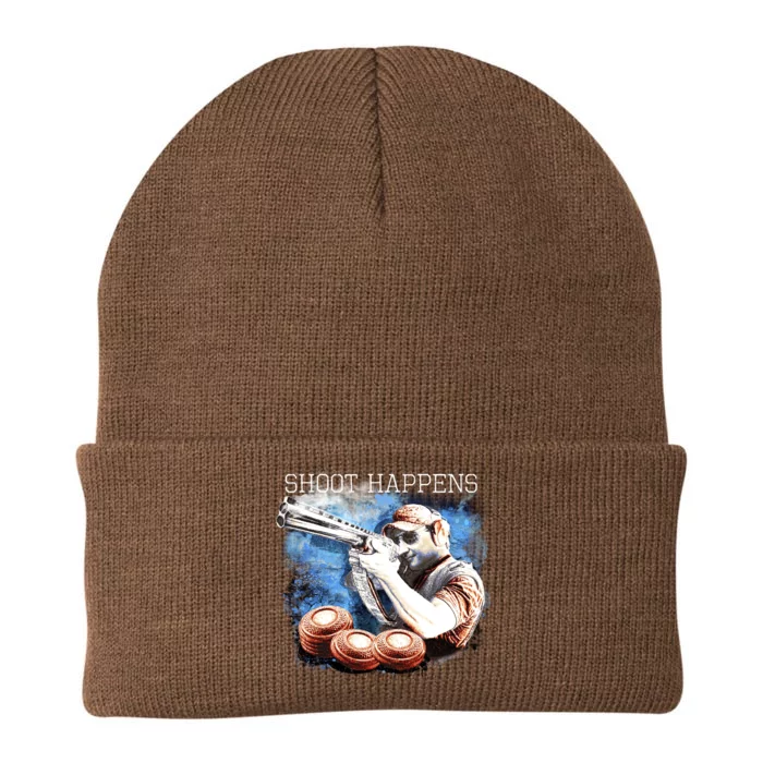 Shoot Happens Funny Trap Shooting Knit Cap Winter Beanie