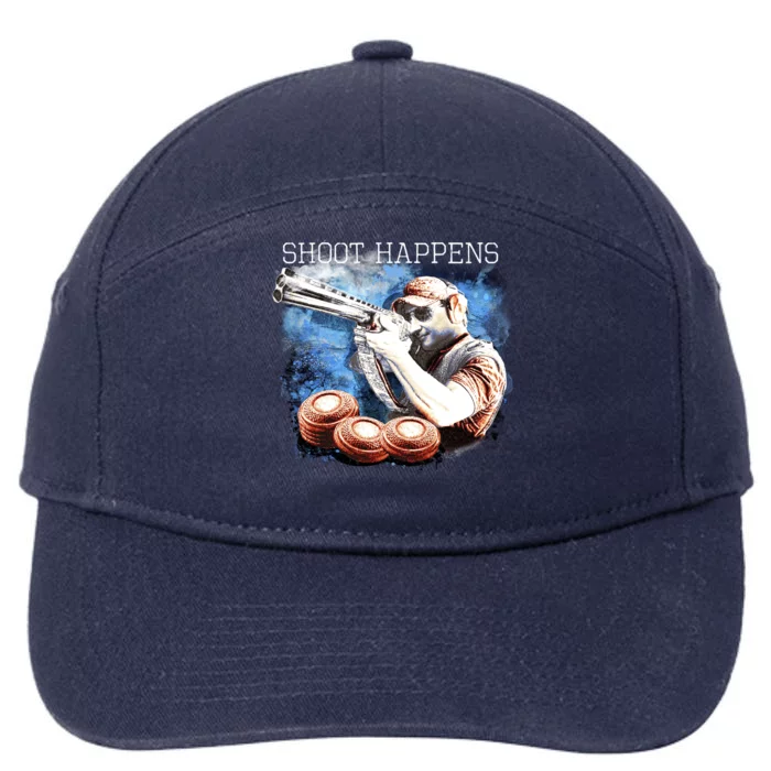 Shoot Happens Funny Trap Shooting 7-Panel Snapback Hat