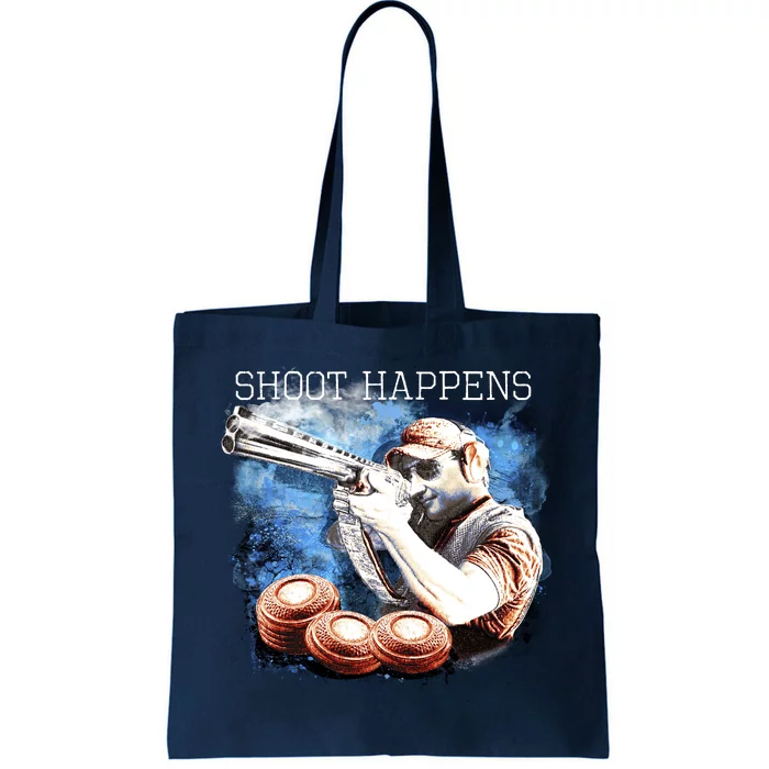 Shoot Happens Funny Trap Shooting Tote Bag