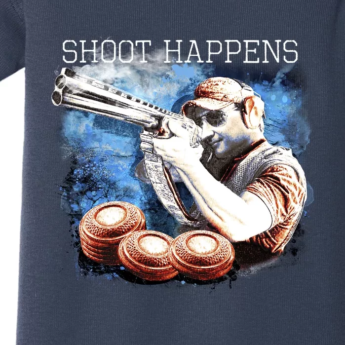 Shoot Happens Funny Trap Shooting Baby Bodysuit