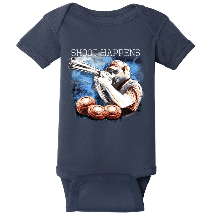 Shoot Happens Funny Trap Shooting Baby Bodysuit