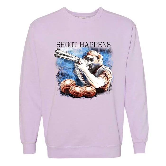 Shoot Happens Funny Trap Shooting Garment-Dyed Sweatshirt