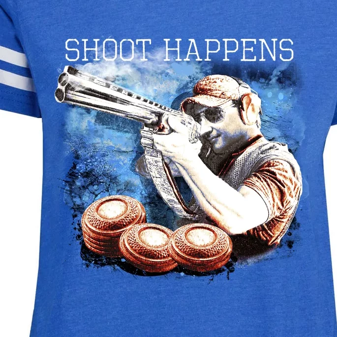 Shoot Happens Funny Trap Shooting Enza Ladies Jersey Football T-Shirt