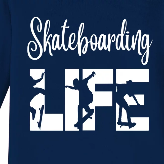 Skaters Having Fun Pro Skateboarding Life Gift For N Gift Baby Long Sleeve Bodysuit