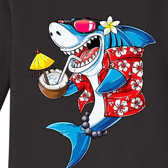 Shark Hawaiian Funny Aloha Hawaii Beach Jawsome Gifts Baby Long Sleeve Bodysuit